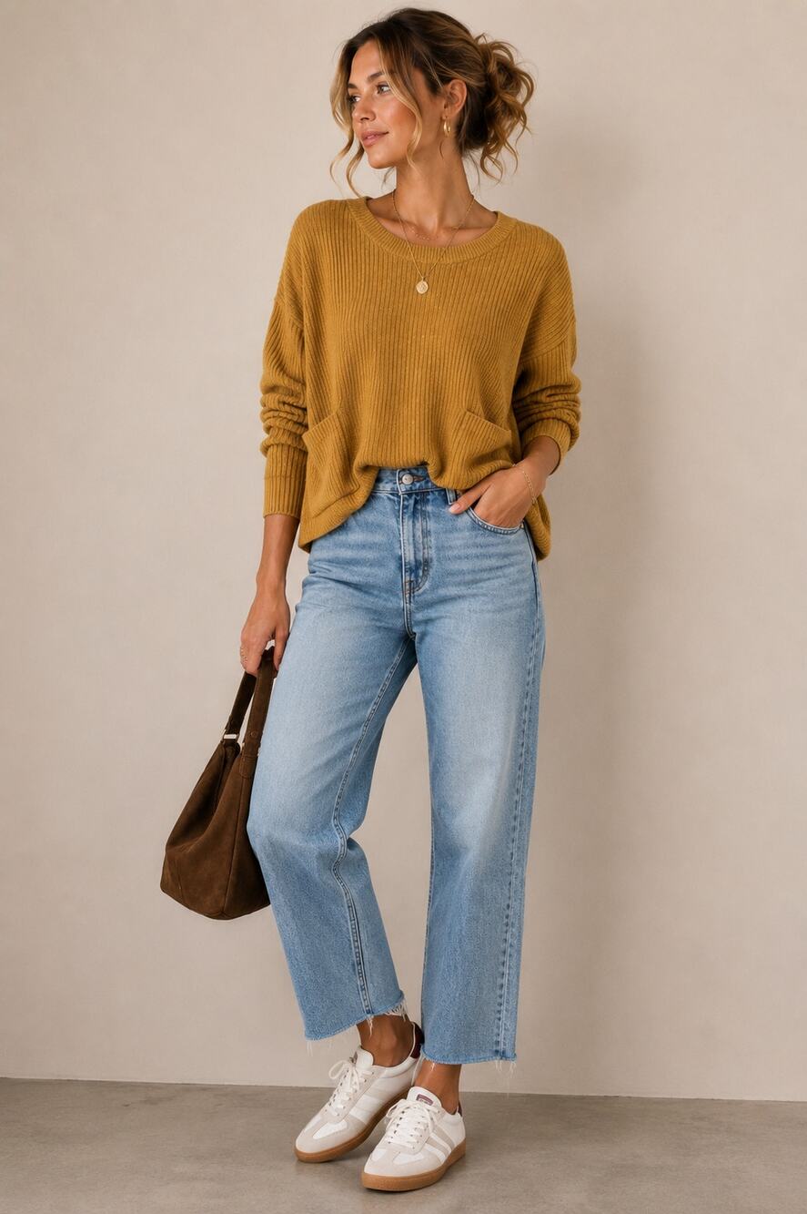 Madewell Mustard Yellow Chunky Knit Cropped Pullover Sweater Womens XS Fall Cozy